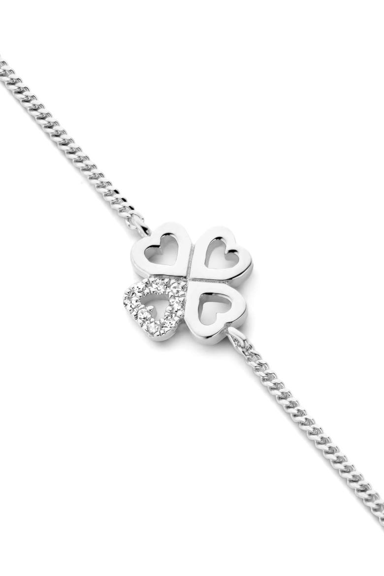 Chance Diamond Bracelet |  8 natural diamonds | 925 Sterling Silver | Bracelet on Chain | 6.1 - 6.5 - 6.9 in | White Rhodium, Alternate, color, White Rhodium