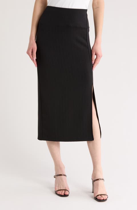 Drop Needle Scuba Knit Skirt