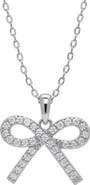 Lily Nily Kids' Pavé Cubic Zirconia Bow Pendant Necklace