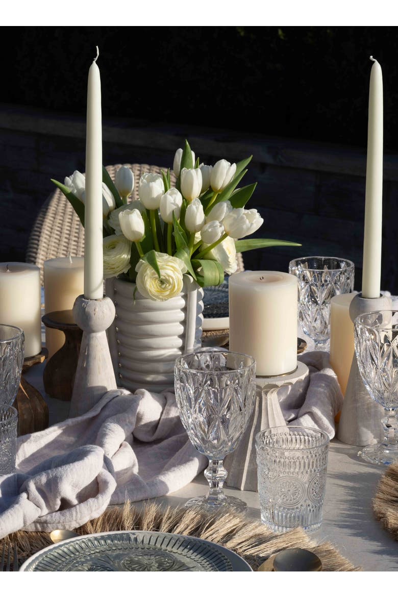 Bleached Taper Candle Holder, Alternate, color, Whitewash
