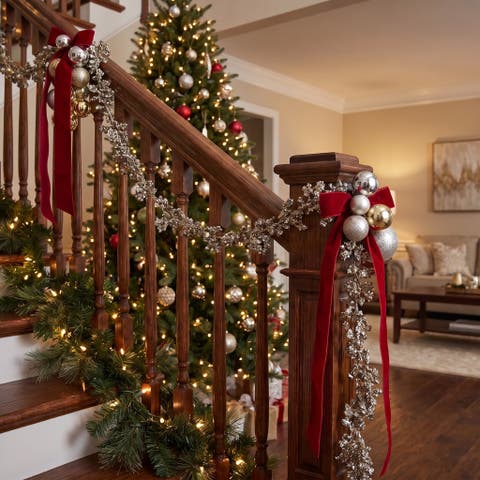 Foam Ball Garland with Glitter