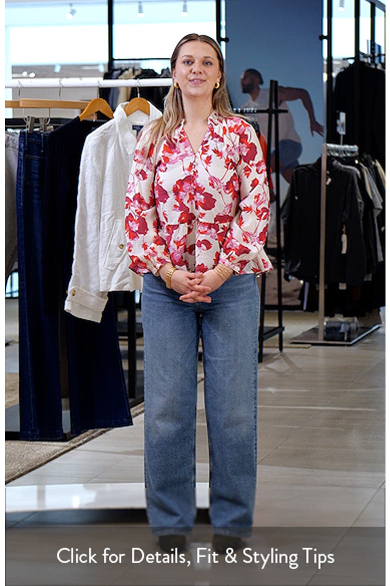 Floral Print Peplum Blouse video