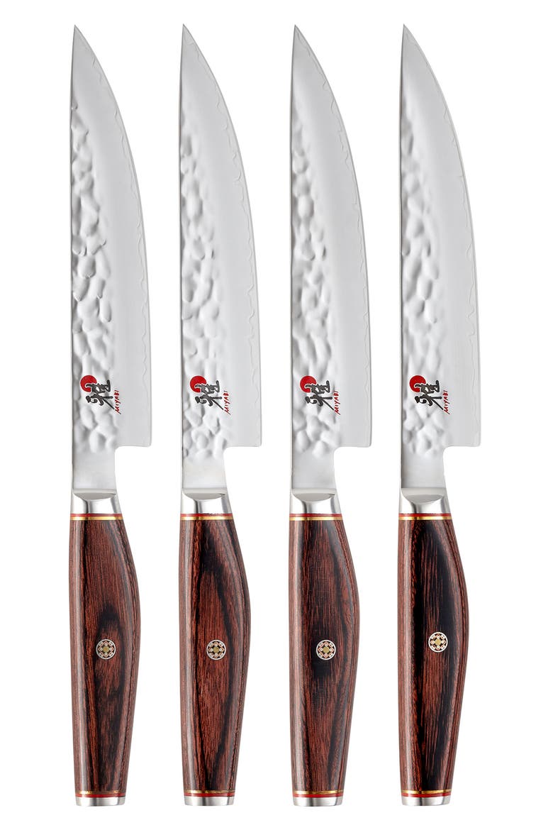 4-Pack Artisan Steak Knives, Main, color, SILVER