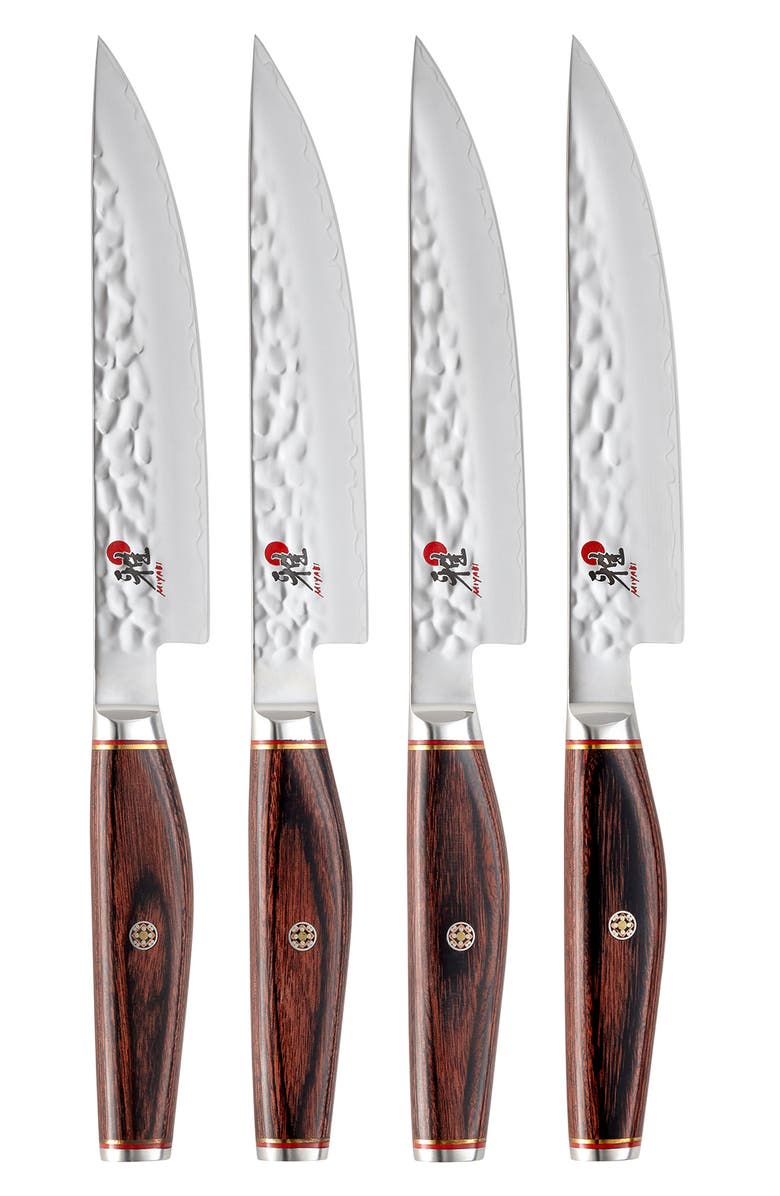 MIYABI 4-Pack Artisan Steak Knives, Main, color,