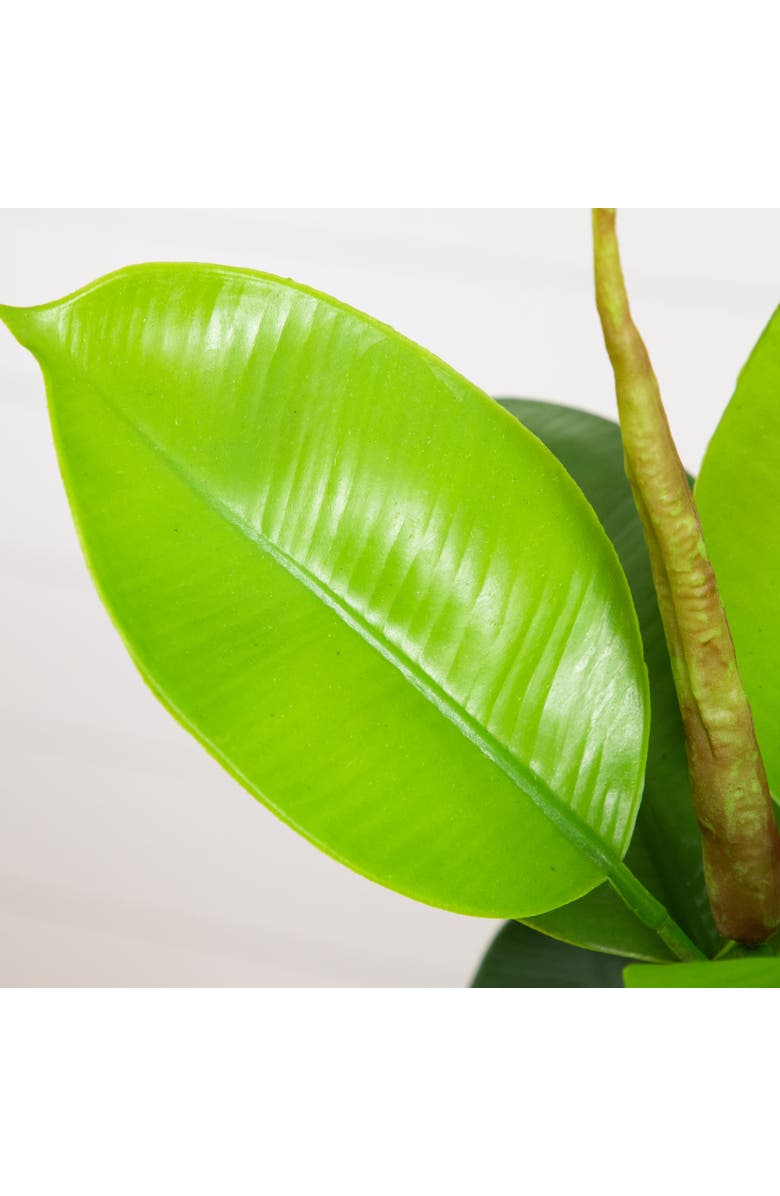 NEARLY NATURAL 20-in Artificial Fiddle Leaf Fig Plant, Alternate, color, Green