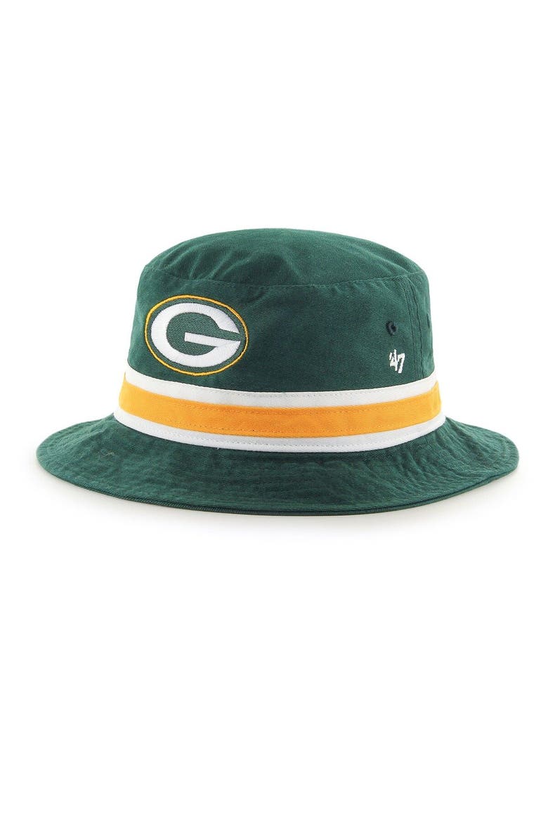 Men's '47 Green Green Bay Packers Striped Bucket Hat, Main, color, Green