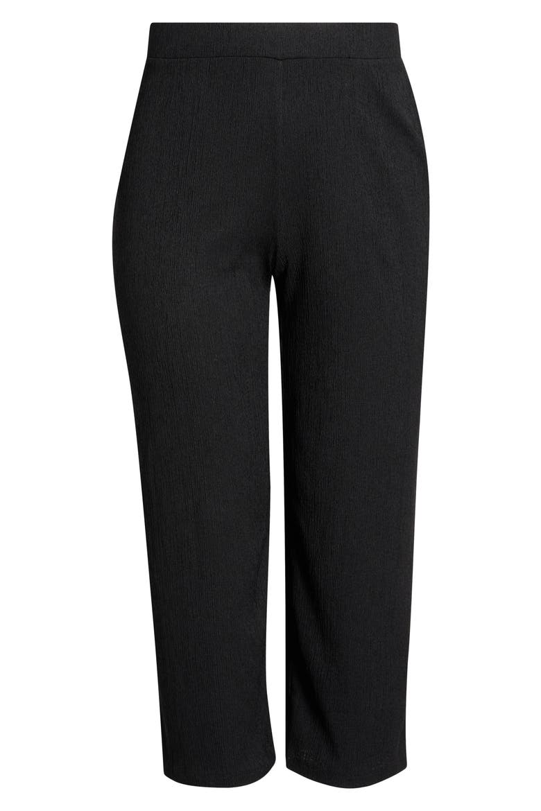 Pull-On Crop Wide Leg Pants, Alternate, color, ANNE BLACK