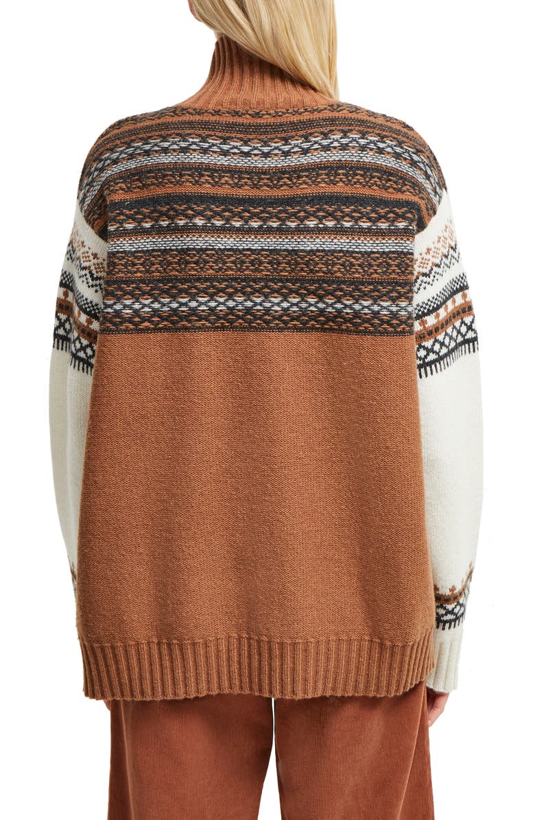 French Connection Patchwork Fairisle Turtleneck Sweater, Alternate, color, 