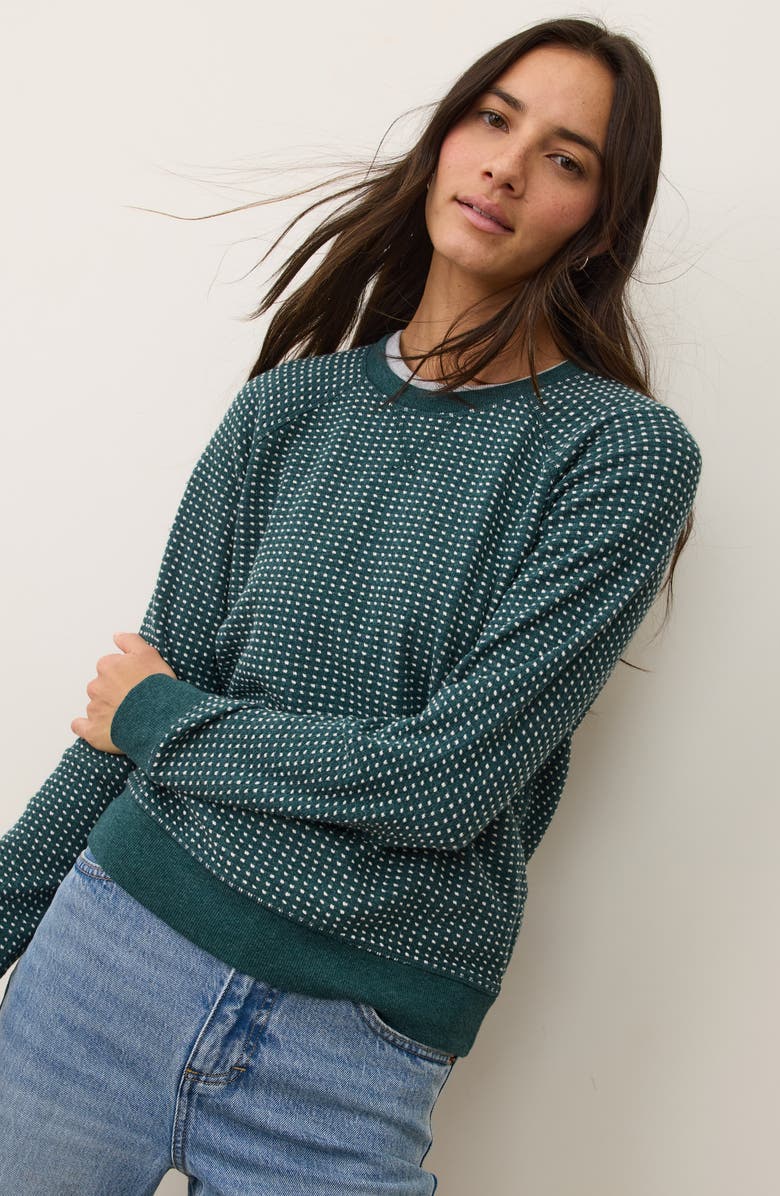 Marine Layer Daisy Raglan Sleeve Sweatshirt, Alternate, color, Mediterranean