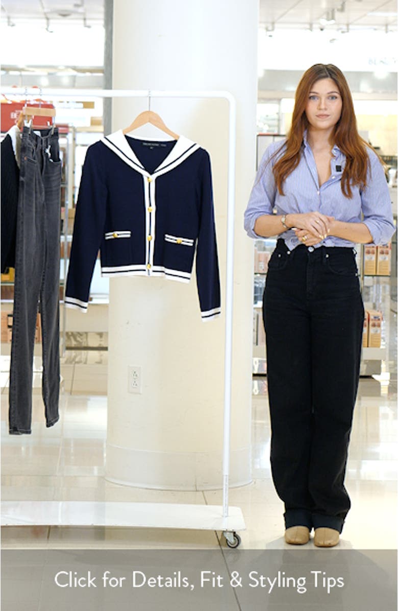 Contrast Collar Sailor Cardigan, sales video thumbnail