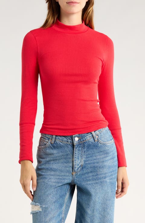 The Rickie Mock Neck Long Sleeve Top