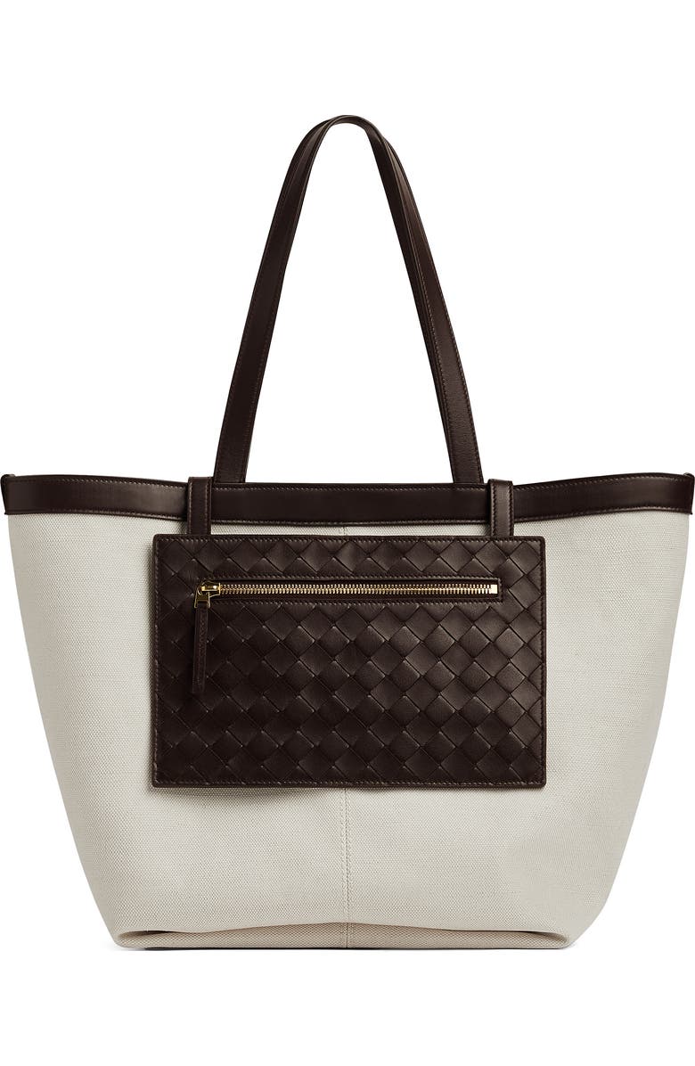 Bottega Veneta Flip Pouch Canvas Tote, Main, color,