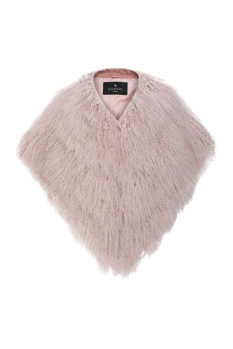 Select Genuine Shearling Shawl, Alternate, color, PINK
