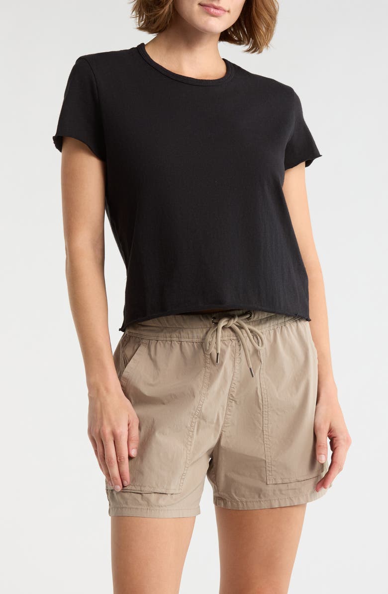 James Perse Shrunken Tee, Main, color, Black