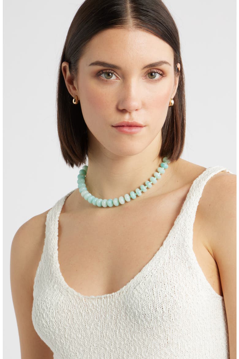12mm Beaded Necklace, Alternate, color, LIGHT GREEN- GOLD