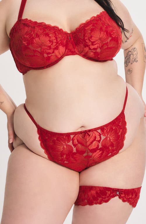 Savage X Fenty Plush Rush String Brazilian Cut Briefs In Red