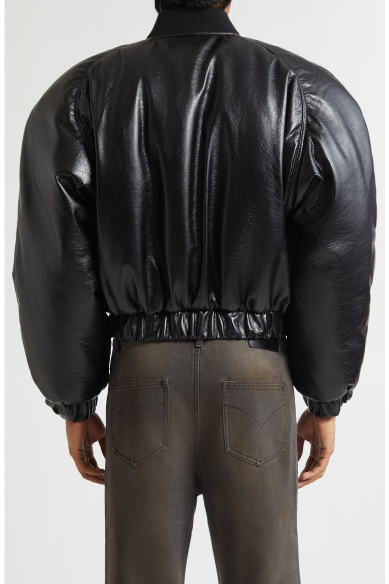 Riot Faux Leather Bomber Jacket, Alternate, color, BLACK