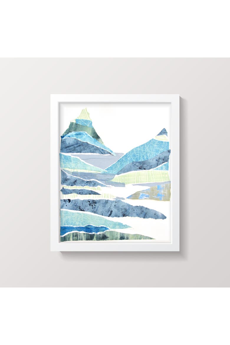 Layered Mountain Small Framed Print, Main, color, Blue