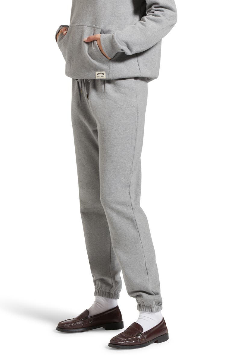 Brixton Cotton French Terry Sweatpants, Alternate, color, Heather Grey