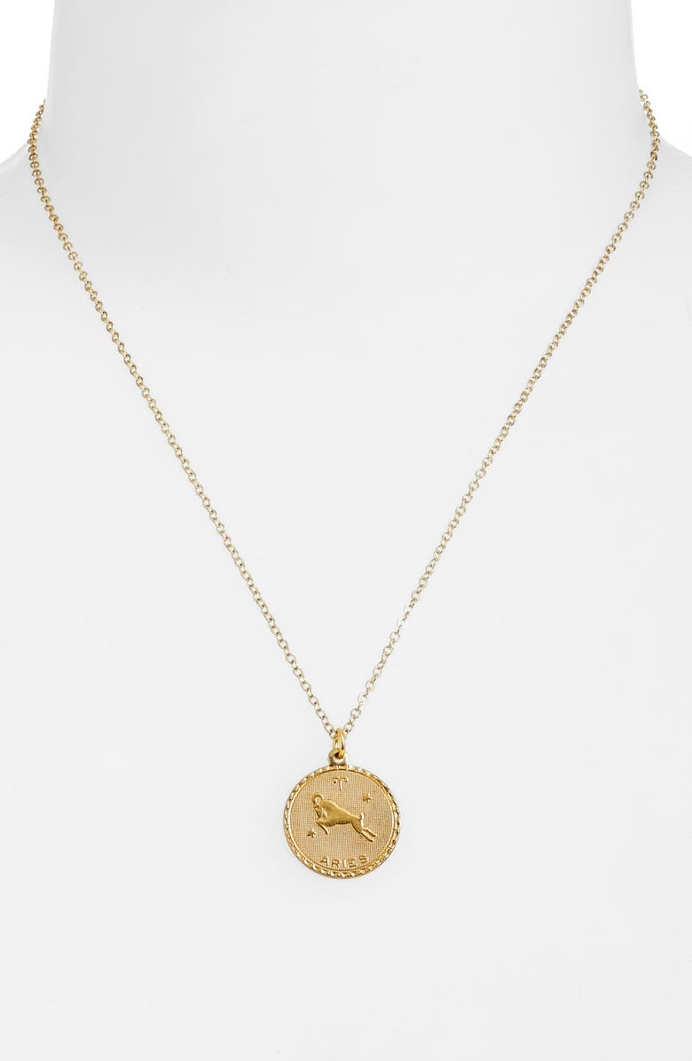 Ten79LA Zodiac Coin Pendant Necklace, Alternate, color, 