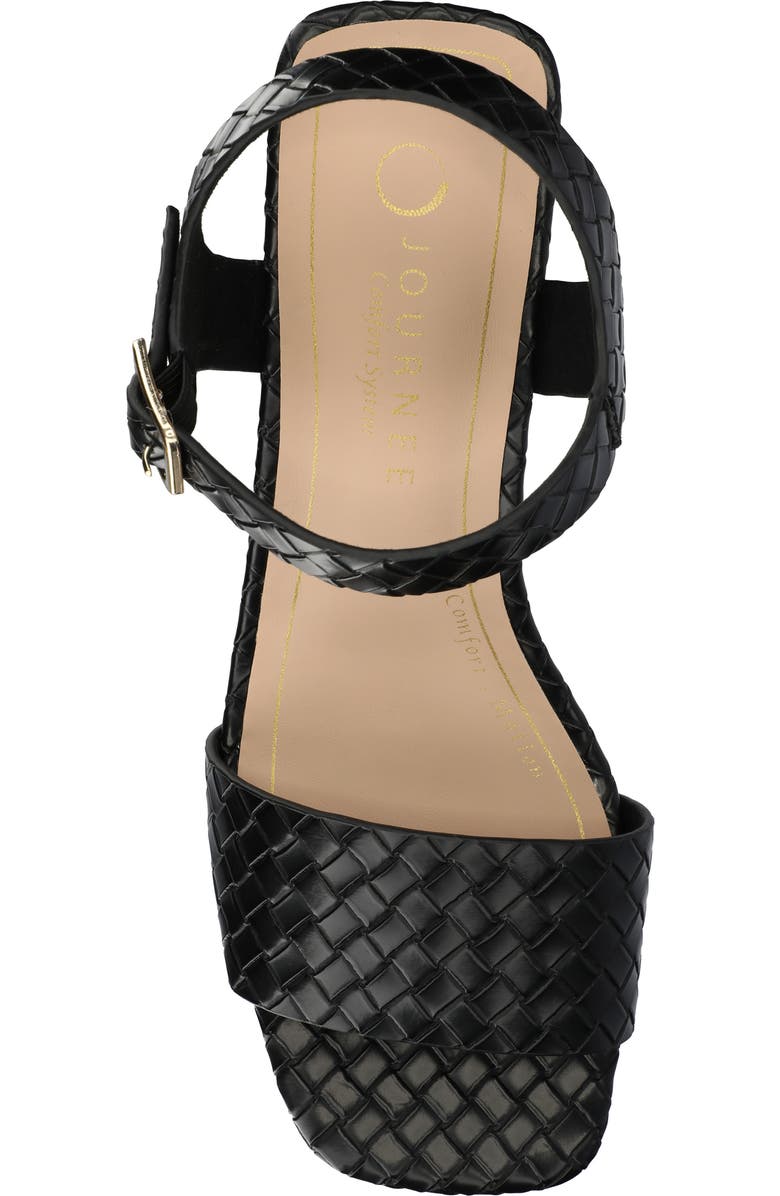 Journee Collection Shaina Sandal, Alternate, color, Black Woven