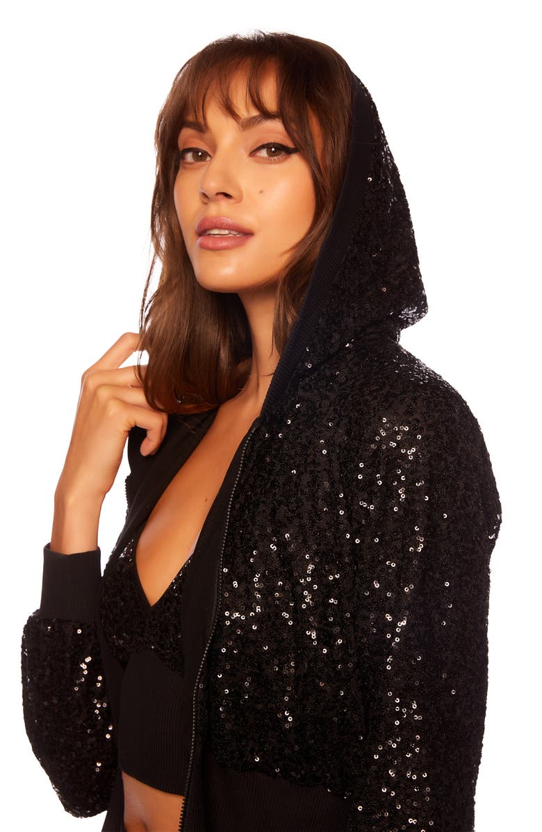 Susana Monaco Sequin Hoodie, Alternate, color, 
