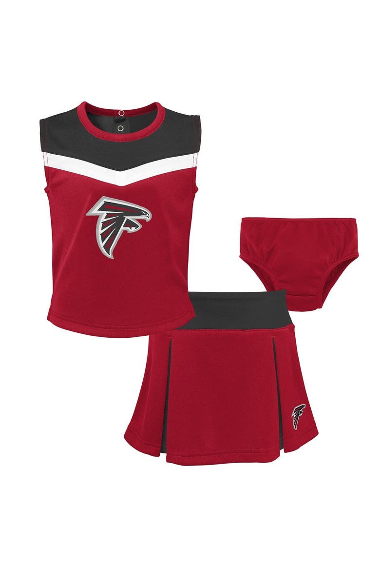 Girls Toddler Red Atlanta Falcons Spirit Cheer Two-Piece Cheerleader Set with Bloomers, Main, color, Red