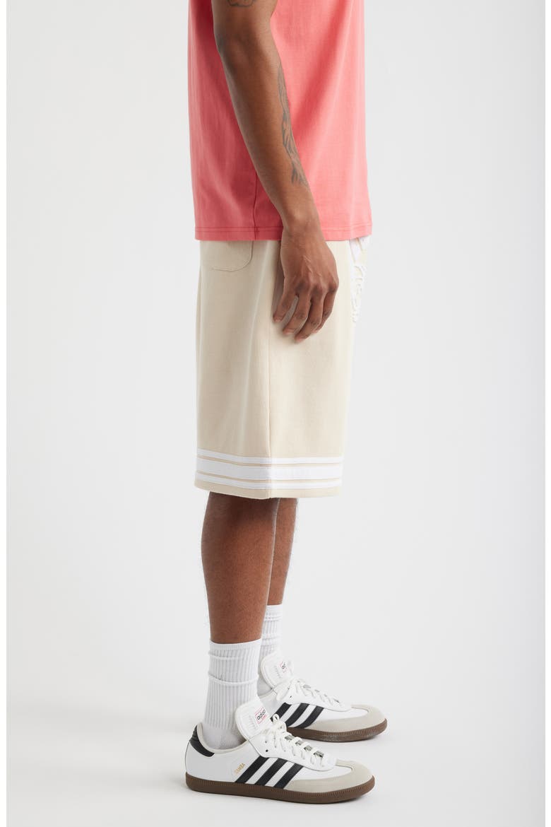 Curve Logo Cotton Shorts, Alternate, color, ECRU