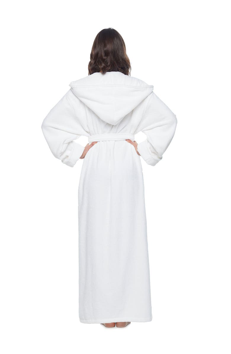 ARUS Womens GOTS Certified Oganic Cotton Long Hooded Robe, Alternate, color, White