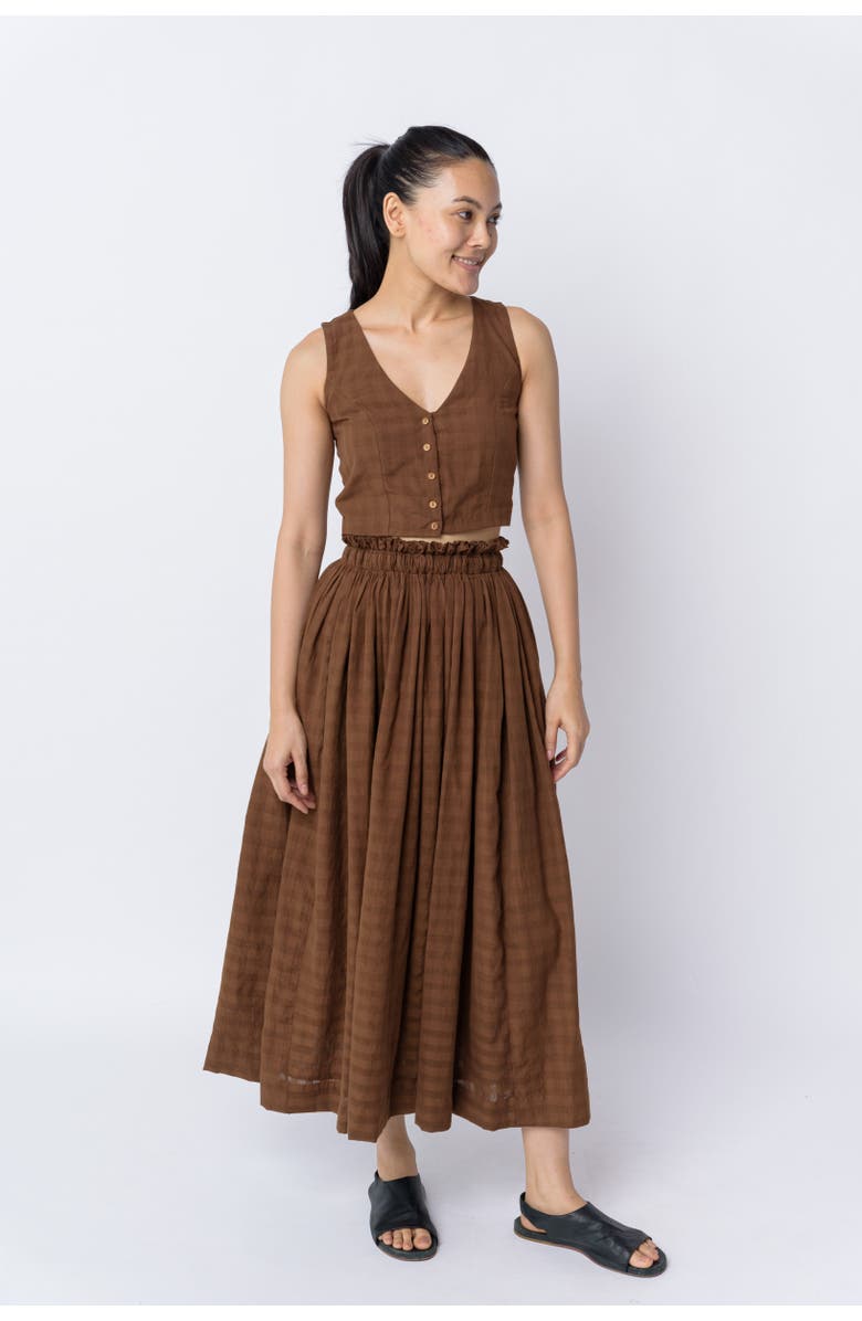 World of Crow Antique Brown Pull On Skirt, Main, color, 