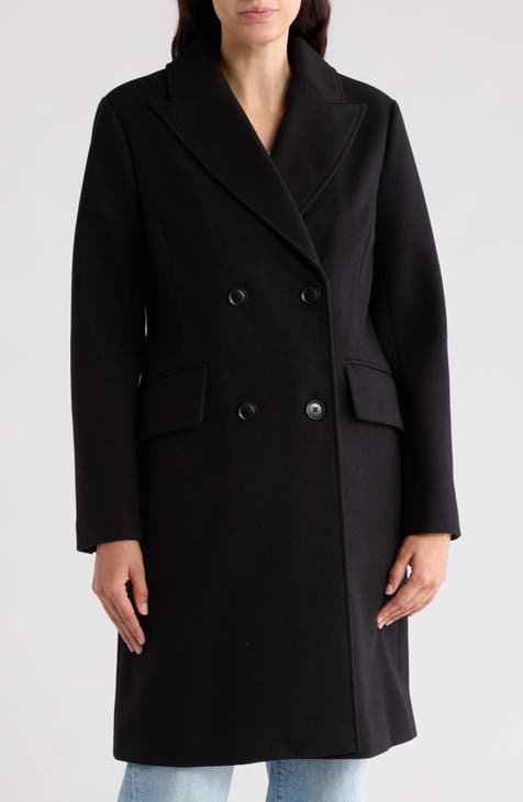 Peak Lapel Double Breasted Coat