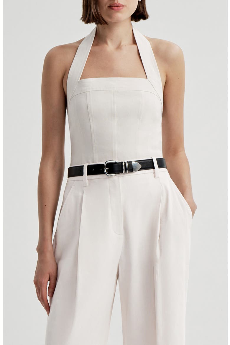 Lori Linen Blend Halter Top, Main, color, BUTTERCREAM