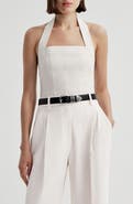 A.L.C. Lori Linen Blend Halter Top