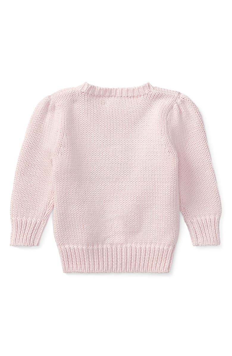 Ralph Lauren Intarsia Flag Cotton Graphic Sweater, Alternate, color, Pink