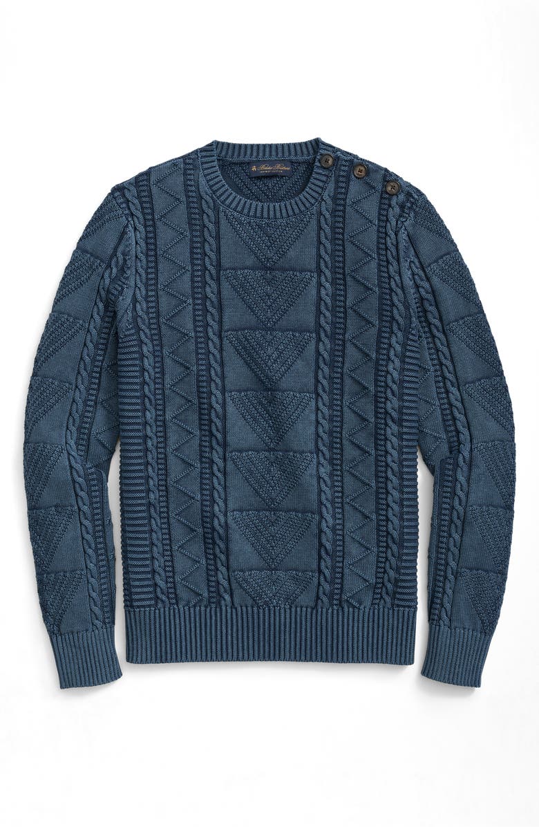 Brooks Brothers Supima<sup>®</sup> Cotton Indigo Sweater, Alternate, color, 