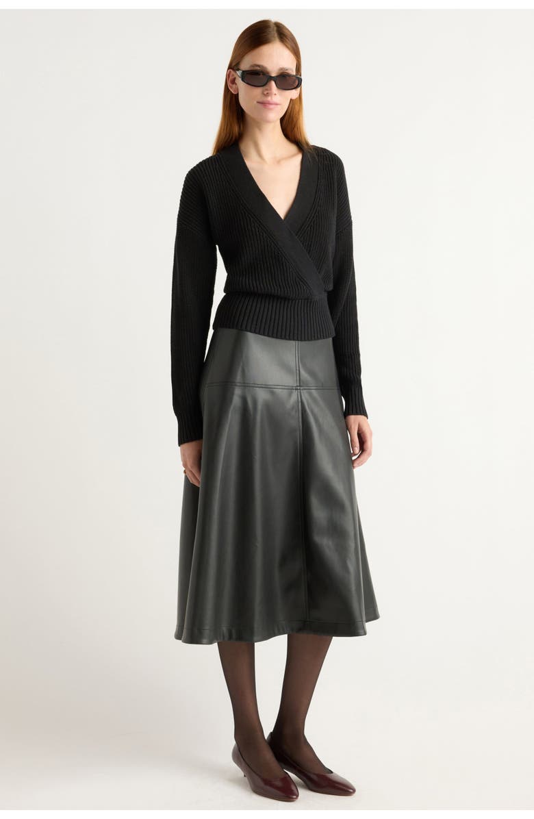 Modern Citizen Maren Cropped V-Neck Sweater, Alternate, color, Black