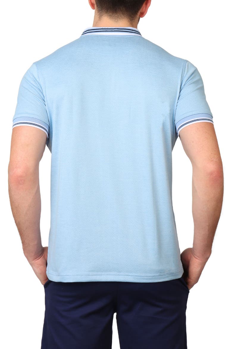 Solid Perforated Performance Quarter Zip Polo, Alternate, color, BLUE