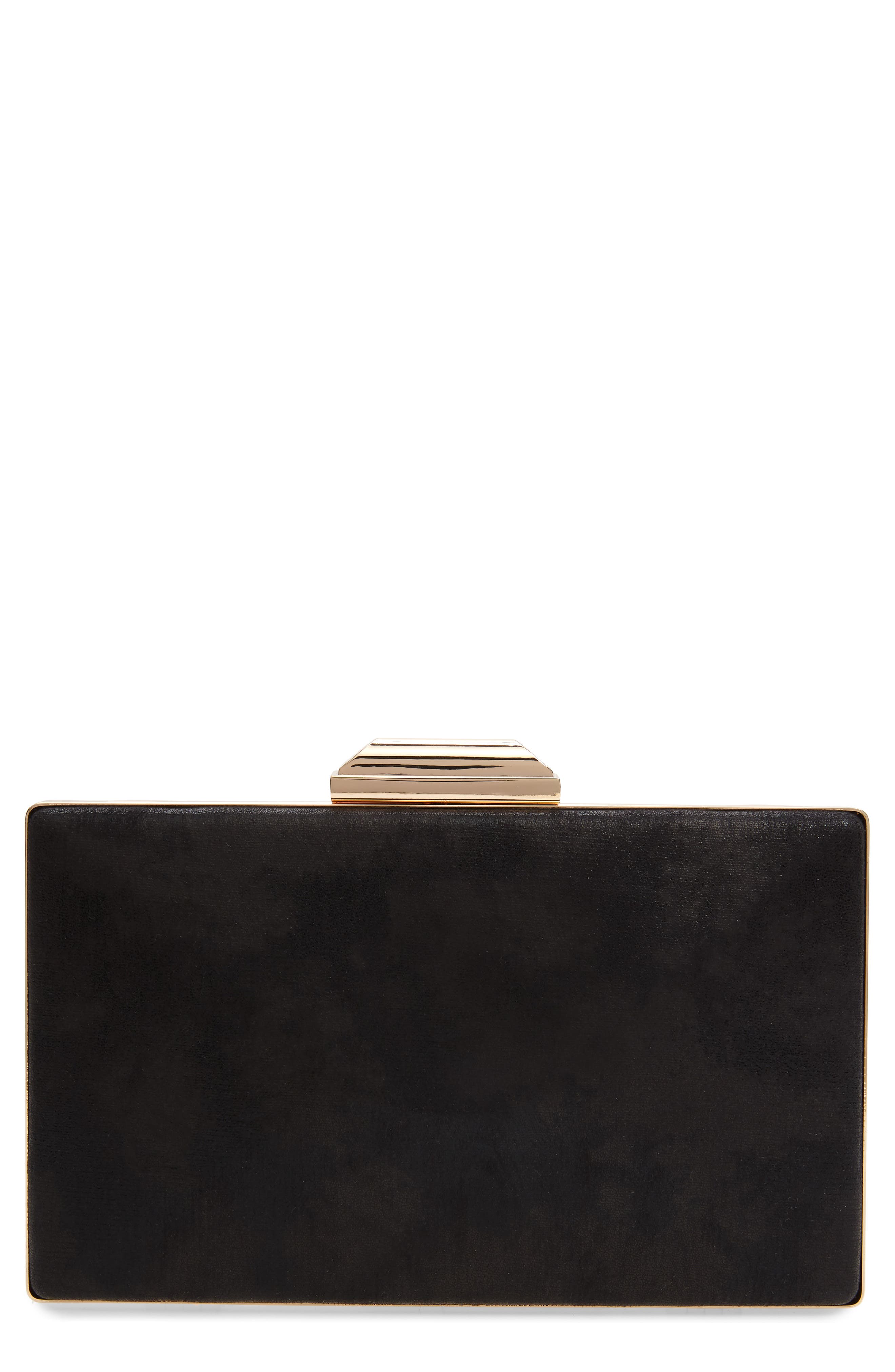 Nordstrom Geometric Faux Leather Minaudière, Main, color, 