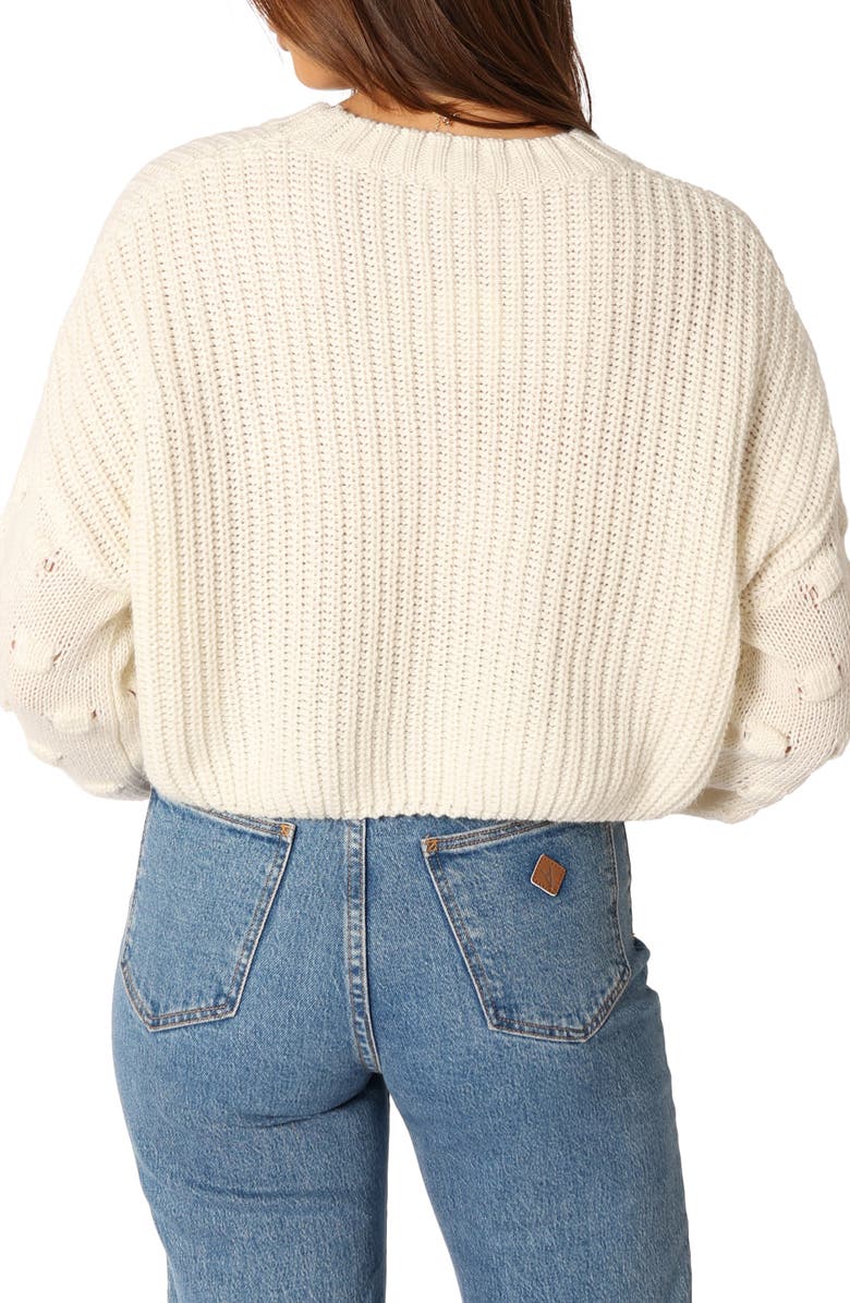 Petal & Pup Catalina Textured Stitch Sleeve Sweater, Alternate, color, Ivory