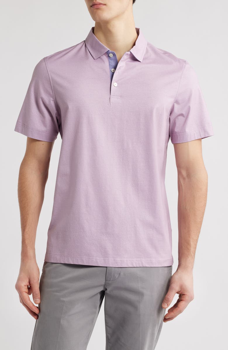 Bugatchi Vincent OoohCotton<sup>®</sup> Double Knit Solid Polo, Main, color, Dusty Pink