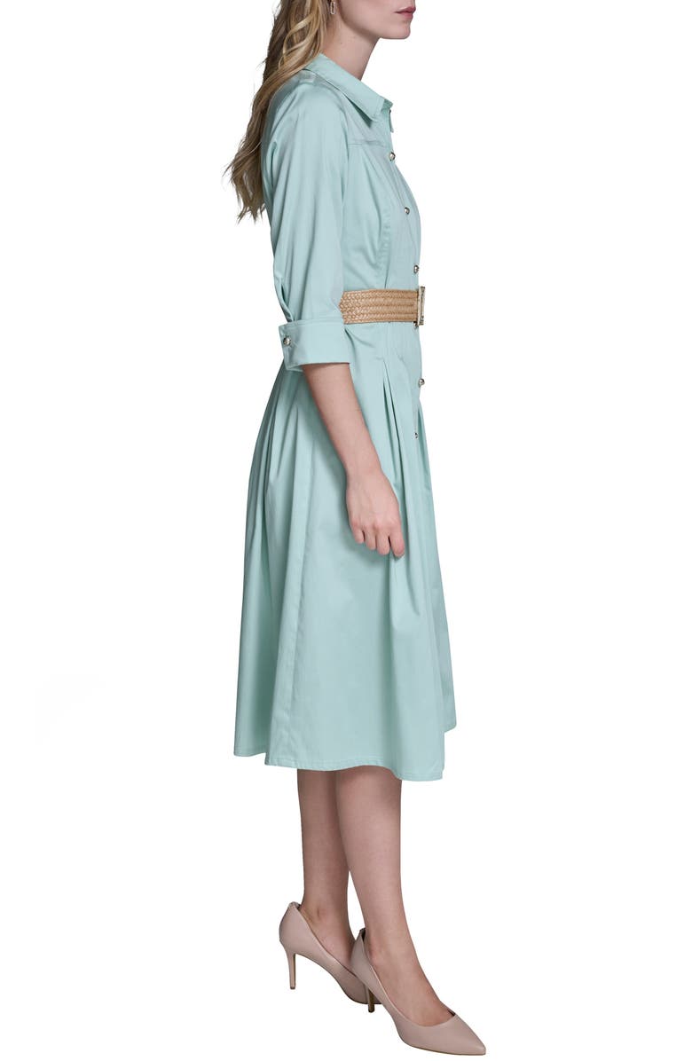 KARL LAGERFELD PARIS Belted Poplin Midi Shirtdress, Alternate, color,