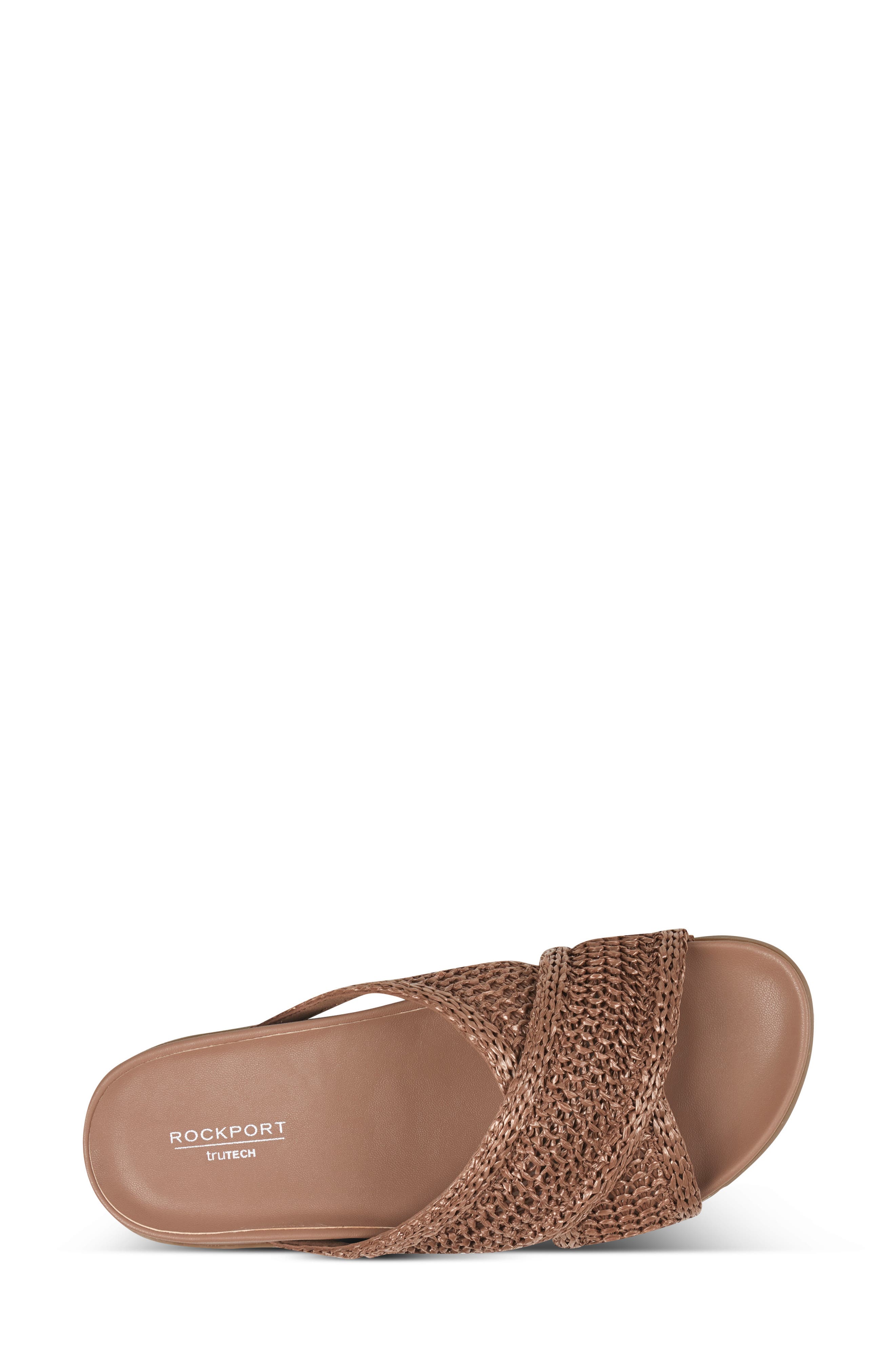 Leia Slide Sandal, Alternate, color, MEDIUM BROWN WOVEN