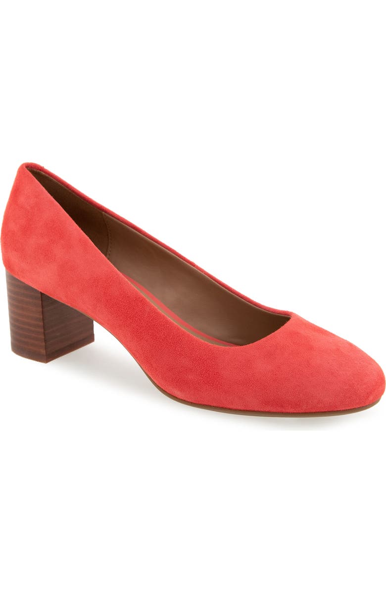 Aerosoles Ebel Block Heel Pump - Wide Width Available, Main, color, Coral Suede