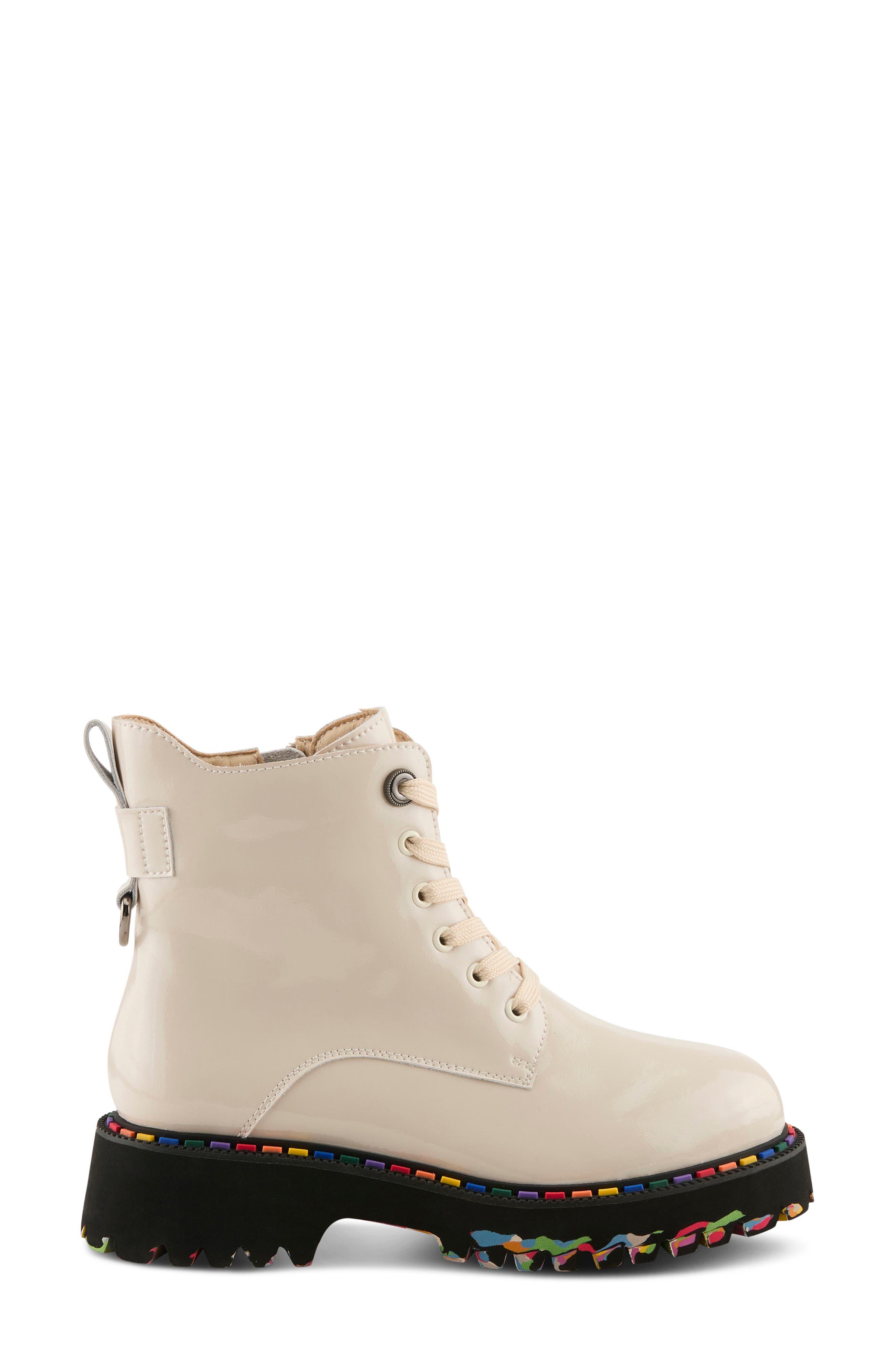 Mistique Waterproof Combat Boot, Alternate, color, OFF WHITE PATENT