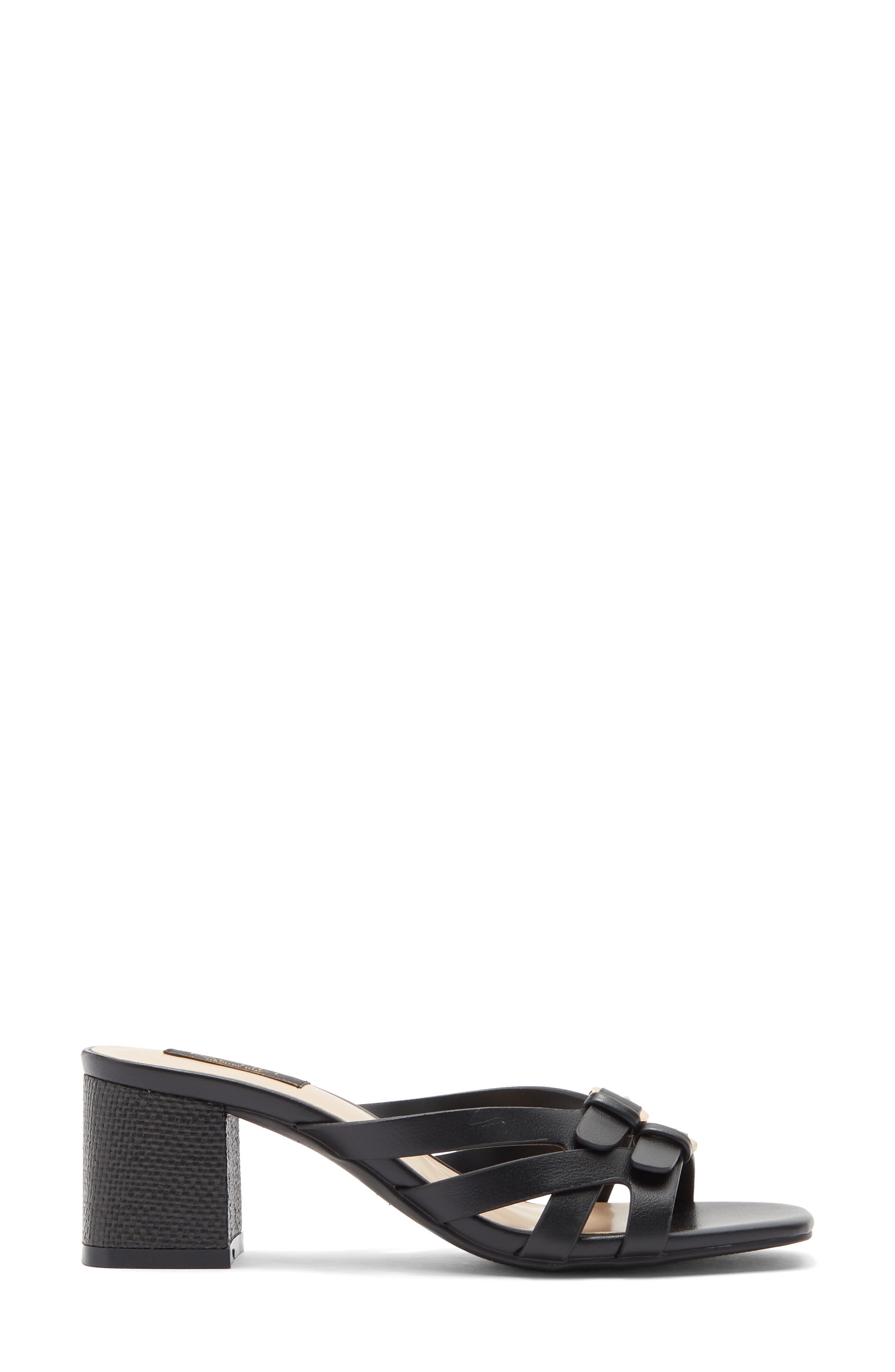 RACHEL Rachel Roy Sorrento Block Heel Slide Sandal, Alternate, color, Black