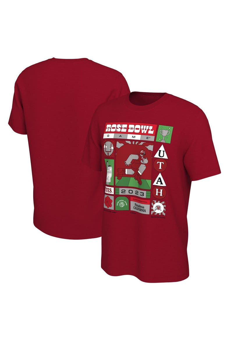 Men's Nike Red Utah Utes 2023 Rose Bowl Illustrated T-Shirt, Main, color, Red