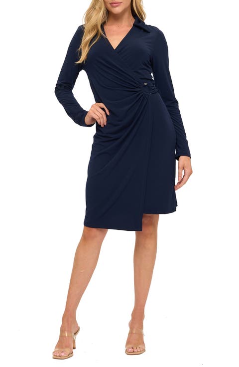 Surplice Side Tie Midi Dress