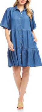 Karen Kane Tiered Denim Shirtdress