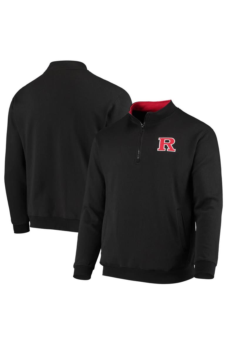 Men's Colosseum Black Rutgers Scarlet Knights Tortugas Logo Quarter-Zip Jacket, Main, color, Black