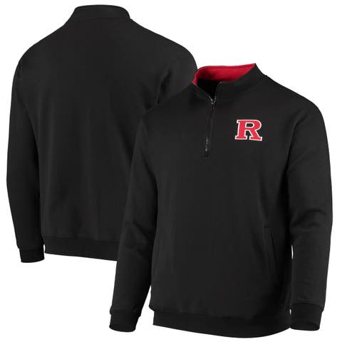 Men's Colosseum Black Rutgers Scarlet Knights Tortugas Logo Quarter-Zip Jacket